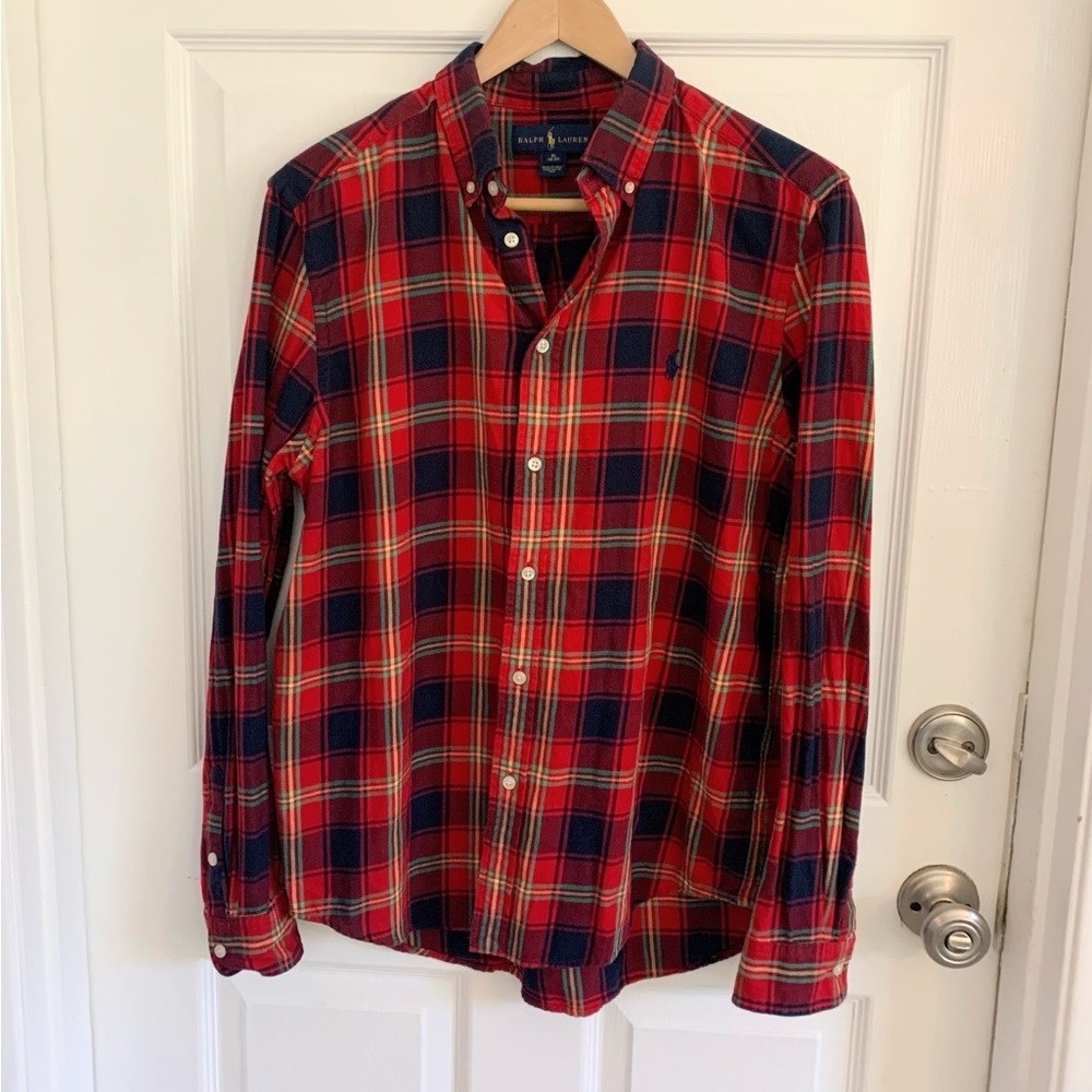 Polo Ralph Lauren Youth Red‎ Plaid Shirt Size XL (18-20)